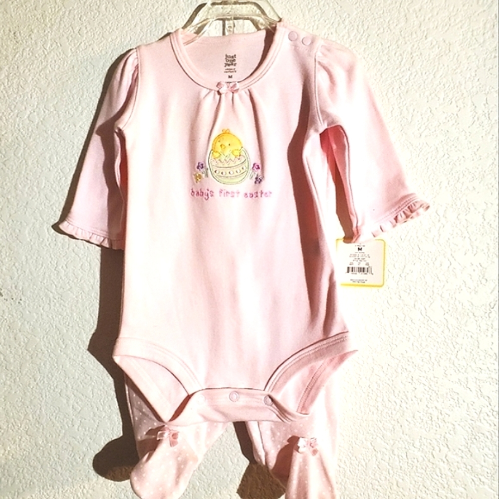 New Baby girl pink 1st Easter onsie.